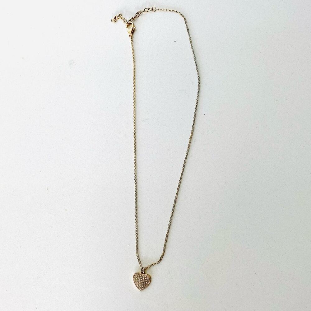 NORDSTROM REVOLVE Gold White Silver CZ Heart Charm Pendant Free Necklace Jewelry